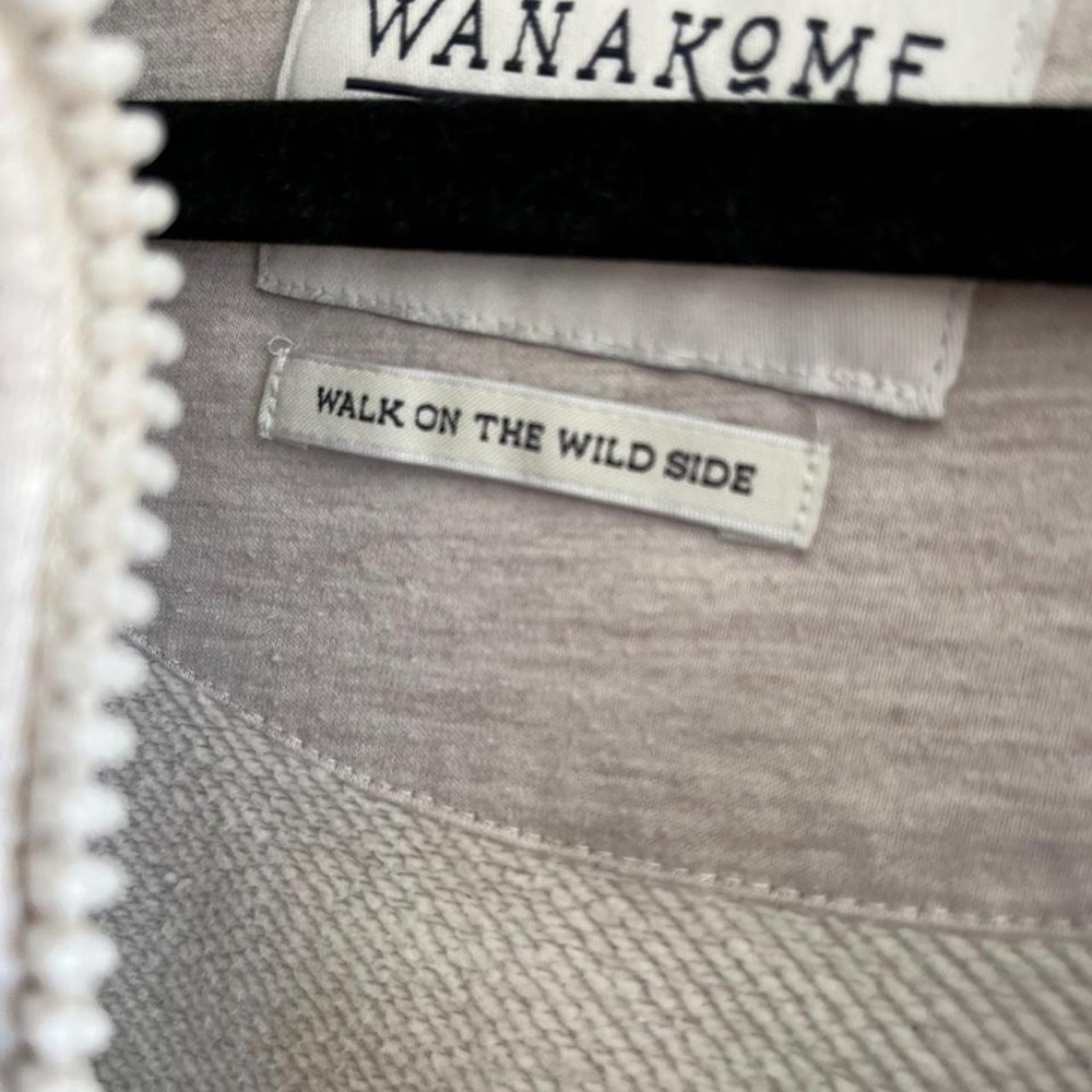 Wanakome Heather Gray Zip Hoodie Gorpcore Outdoor Cozy Logo Patch Men's XXL - Picture 7 of 8